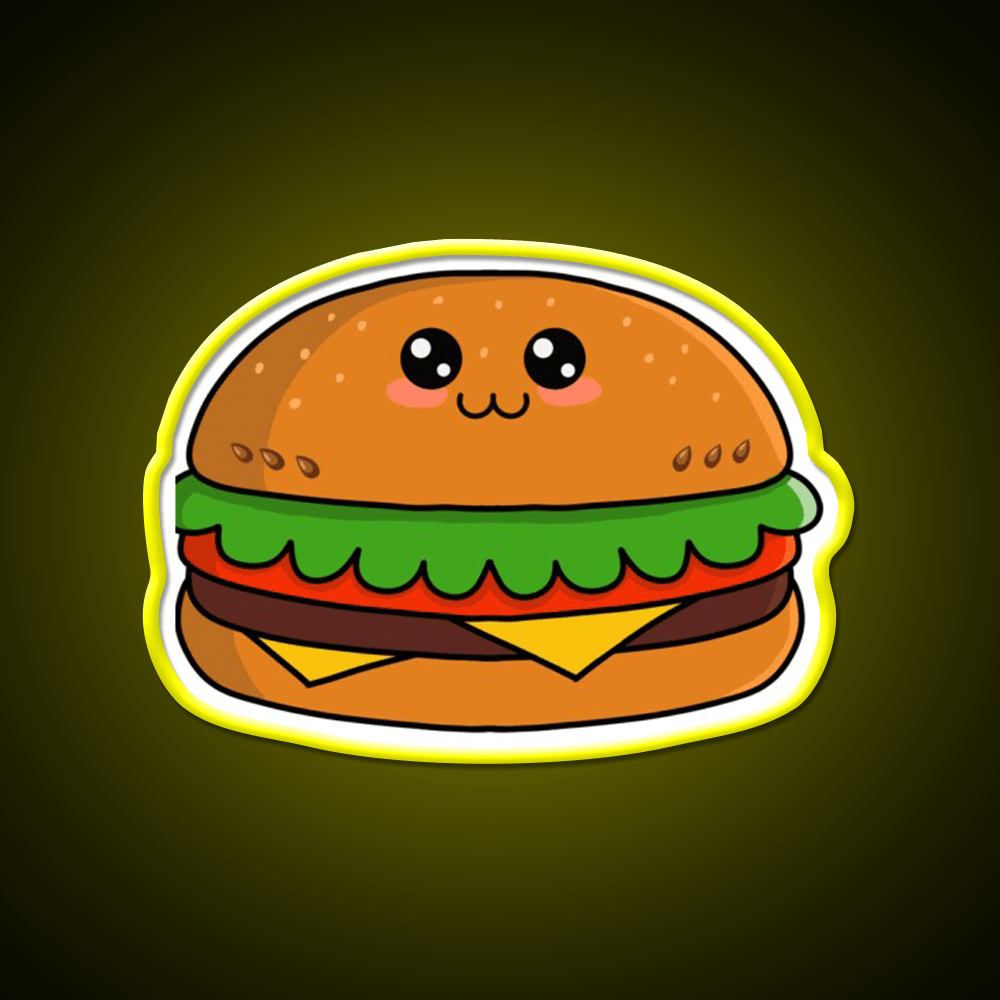 Kawaii Hamburger Fast Food Led Neon Sign For Burger Place Rgb Color - Shineneon