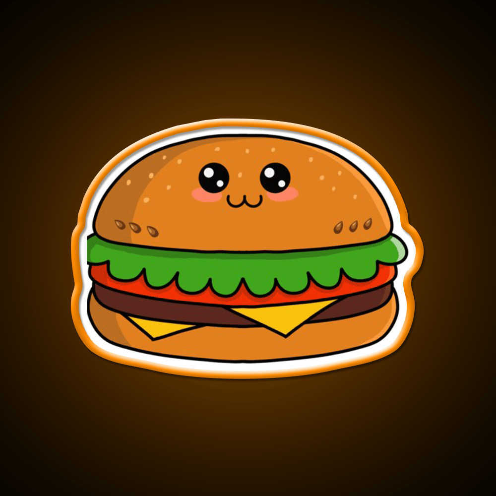 Kawaii Hamburger Fast Food Led Neon Sign For Burger Place Rgb Color - Shineneon