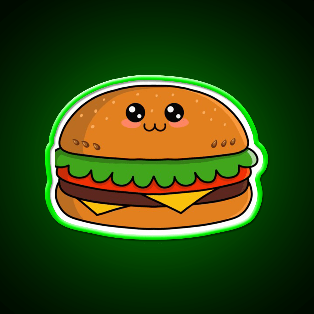 Kawaii Hamburger Fast Food Led Neon Sign For Burger Place Rgb Color - Shineneon