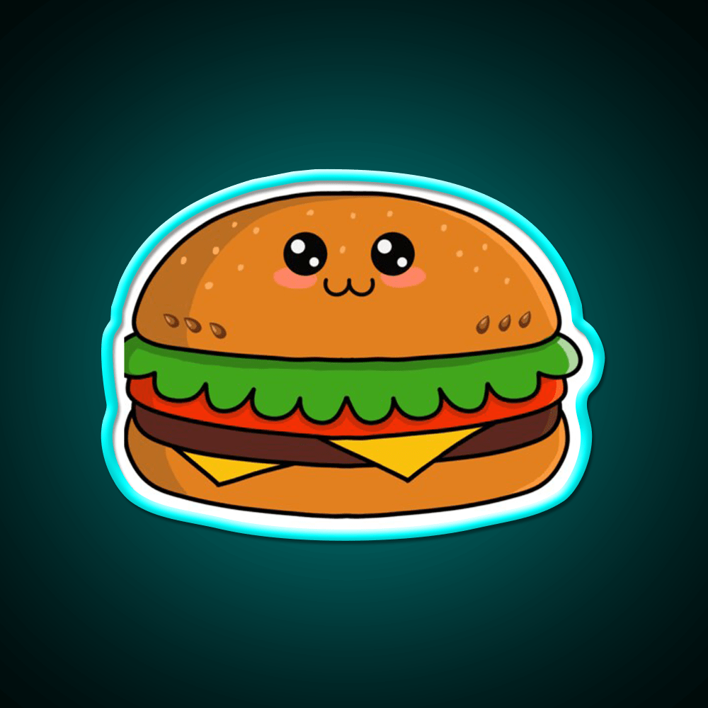Kawaii Hamburger Fast Food Led Neon Sign For Burger Place Rgb Color - Shineneon