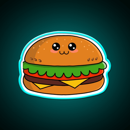 Kawaii Hamburger Fast Food Led Neon Sign For Burger Place Rgb Color - Shineneon