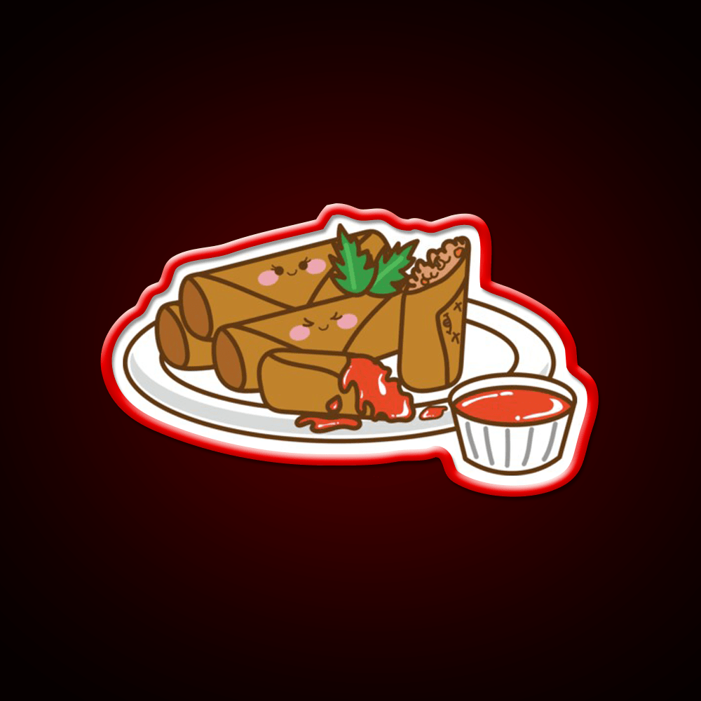 Kawaii Lumpia Snack Food Led Neon Sign Rgb Color - Shineneon