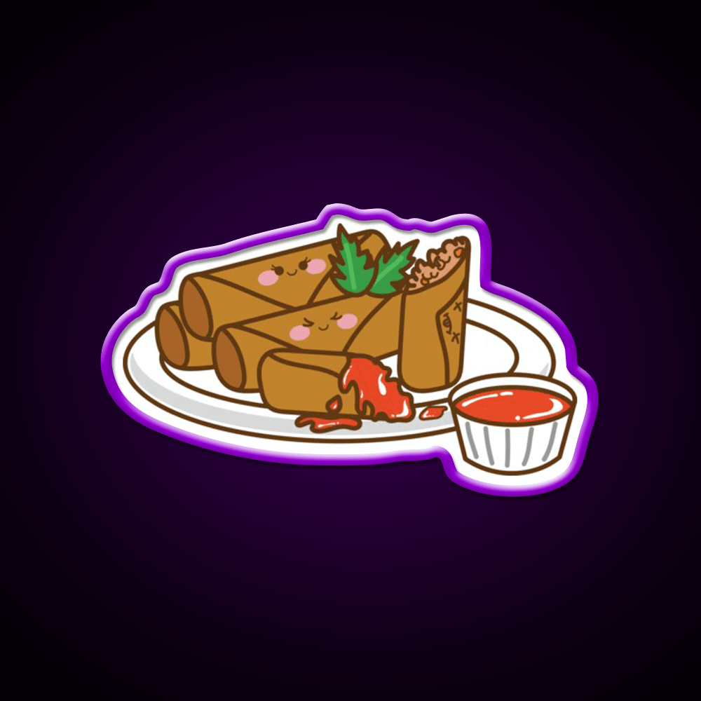 Kawaii Lumpia Snack Food Led Neon Sign Rgb Color - Shineneon
