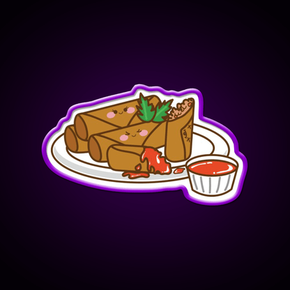 Kawaii Lumpia Snack Food Led Neon Sign Rgb Color - Shineneon