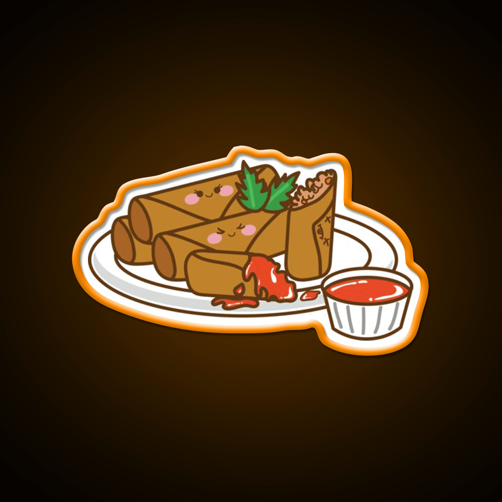 Kawaii Lumpia Snack Food Led Neon Sign Rgb Color - Shineneon