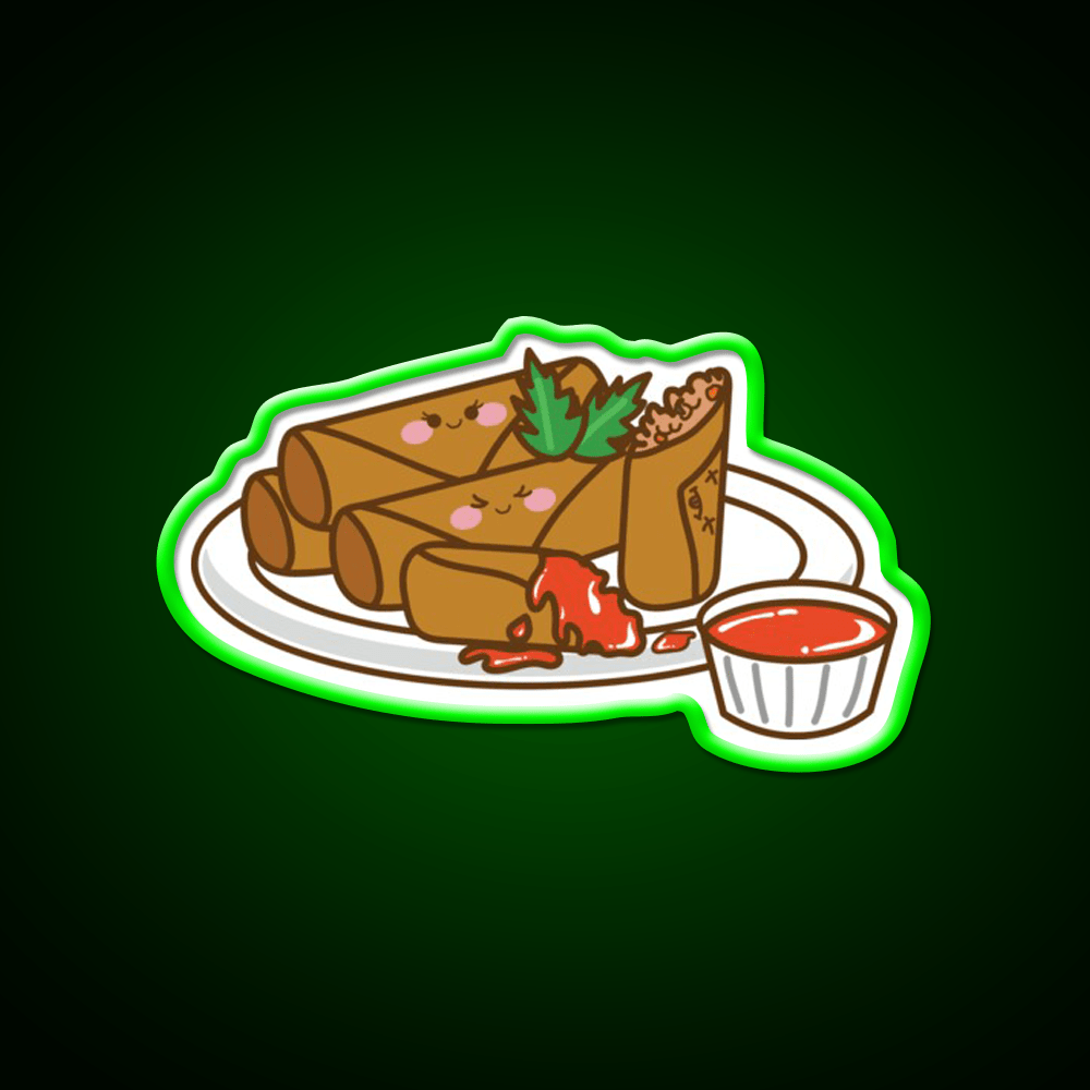 Kawaii Lumpia Snack Food Led Neon Sign Rgb Color - Shineneon