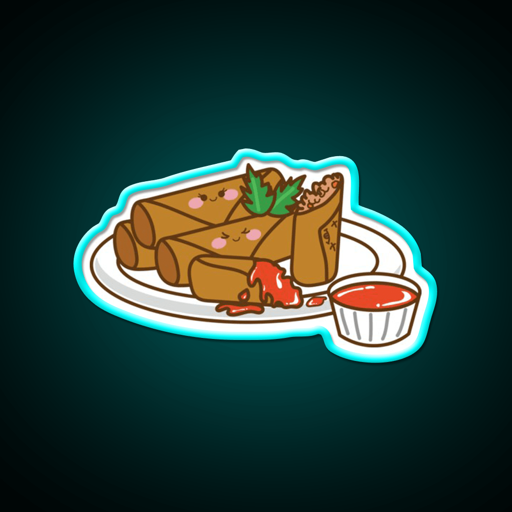 Kawaii Lumpia Snack Food Led Neon Sign Rgb Color - Shineneon