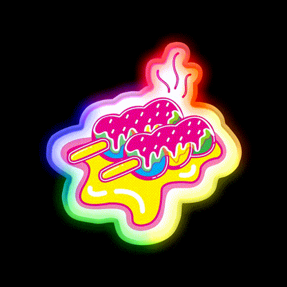 Kawaii Pink Dango Snack Food Led Neon Sign Rgb Color - LED neon sign close-up detail