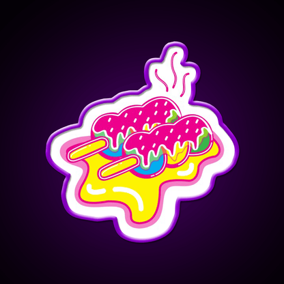 Kawaii Pink Dango Snack Food Led Neon Sign Rgb Color - Shineneon