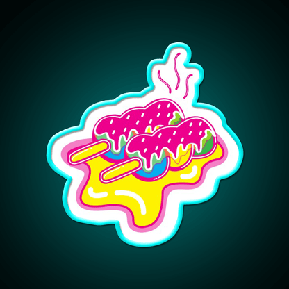 Kawaii Pink Dango Snack Food Led Neon Sign Rgb Color - Shineneon