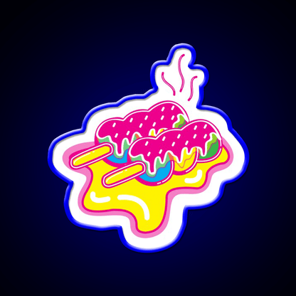 Kawaii Pink Dango Snack Food Led Neon Sign Rgb Color - Shineneon