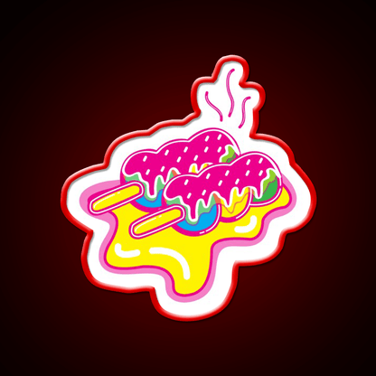 Kawaii Pink Dango Snack Food Led Neon Sign Rgb Color - Shineneon