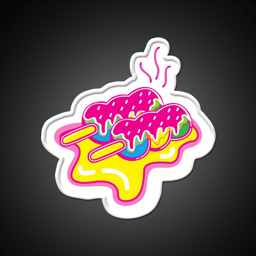 Kawaii Pink Dango Snack Food Led Neon Sign Rgb Color - Shineneon