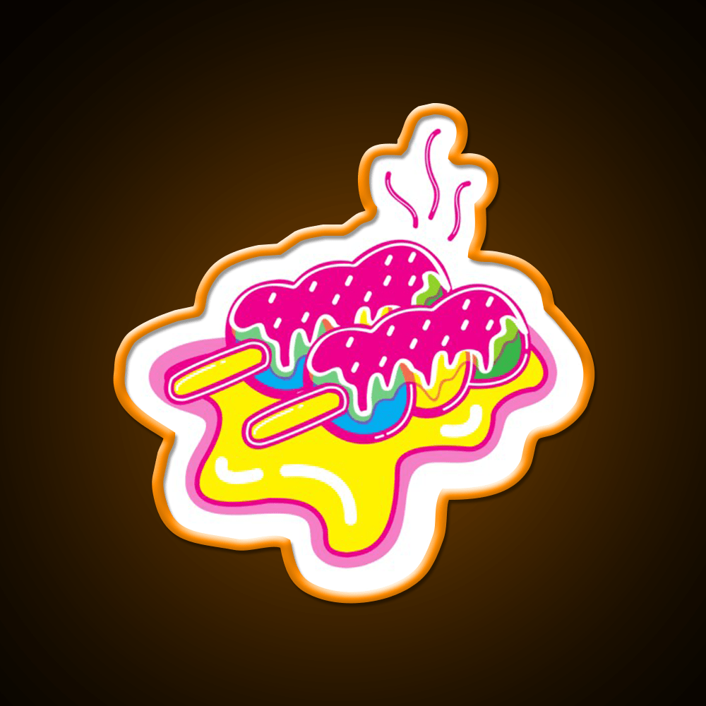 Kawaii Pink Dango Snack Food Led Neon Sign Rgb Color - Shineneon
