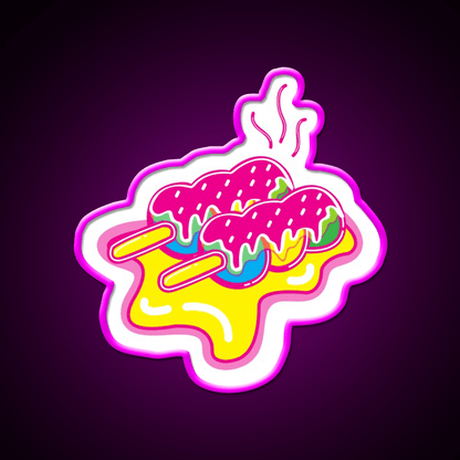 Kawaii Pink Dango Snack Food Led Neon Sign Rgb Color - Shineneon