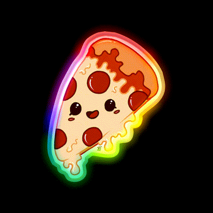 Kawaii Pizza Fast Food Led Neon Sign For Burger Place Rgb Color - LED neon sign close-up detail