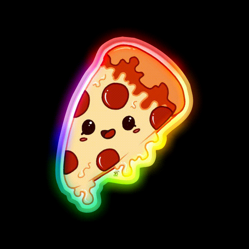 Kawaii Pizza Fast Food Led Neon Sign For Burger Place Rgb Color - LED neon sign close-up detail