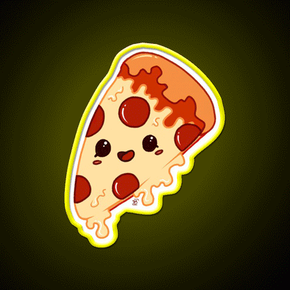 Kawaii Pizza Fast Food Led Neon Sign For Burger Place Rgb Color - Custom LED neon sign front view