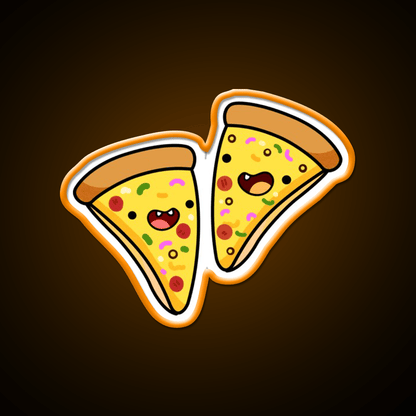 Kawaii Pizza Slices Snack Food Led Neon Sign Rgb Color - Shineneon