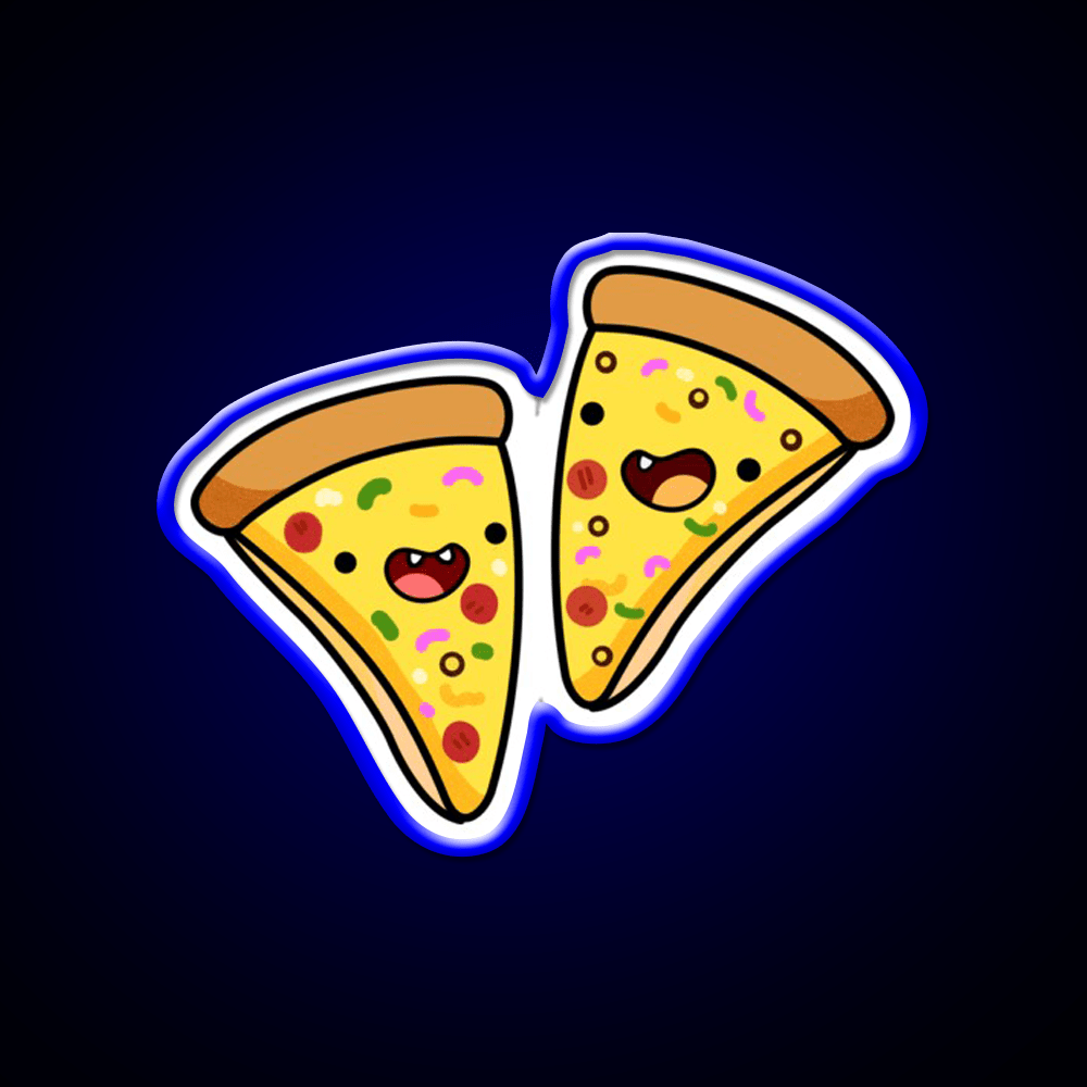 Kawaii Pizza Slices Snack Food Led Neon Sign Rgb Color - Shineneon