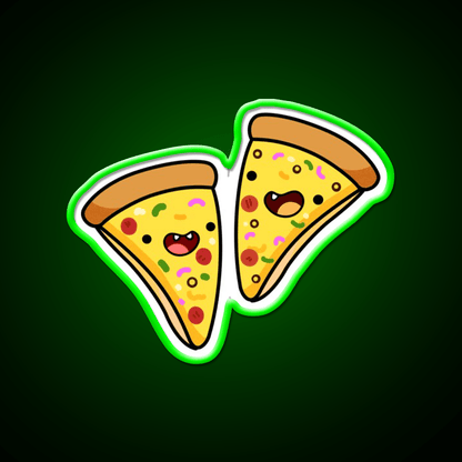 Kawaii Pizza Slices Snack Food Led Neon Sign Rgb Color - Shineneon