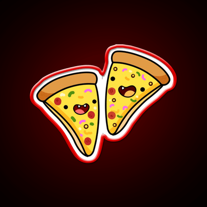 Kawaii Pizza Slices Snack Food Led Neon Sign Rgb Color - Shineneon