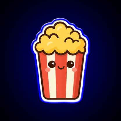 Kawaii Popcorn Box Cute Movie Snack Art Snack Food Led Neon Sign Rgb Color - Shineneon