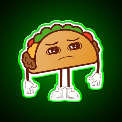 Kawaii Sad Taco Led Neon Sign Mexican Food Sign Rgb Color - Shineneon