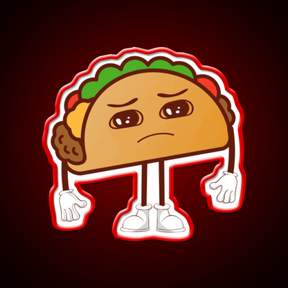 Kawaii Sad Taco Led Neon Sign Mexican Food Sign Rgb Color - Shineneon