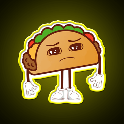 Kawaii Sad Taco Led Neon Sign Mexican Food Sign Rgb Color - Shineneon