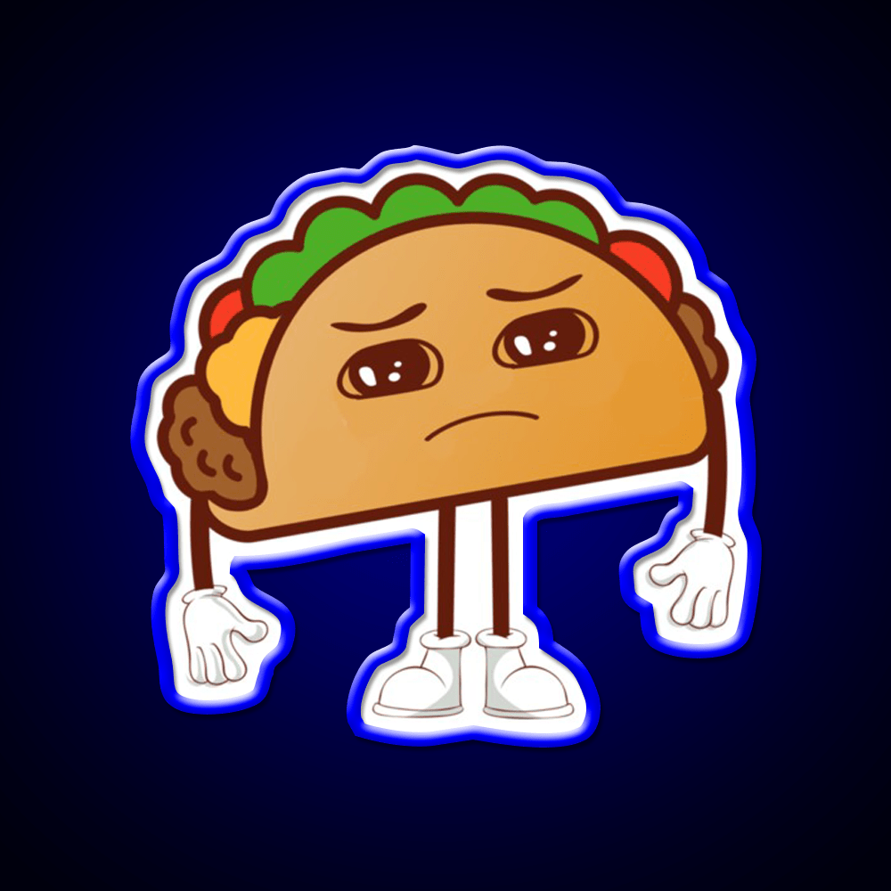 Kawaii Sad Taco Led Neon Sign Mexican Food Sign Rgb Color - Shineneon