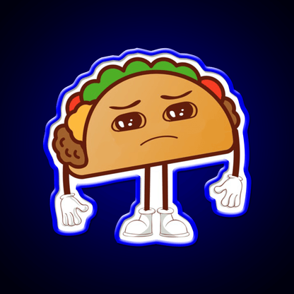 Kawaii Sad Taco Led Neon Sign Mexican Food Sign Rgb Color - Shineneon