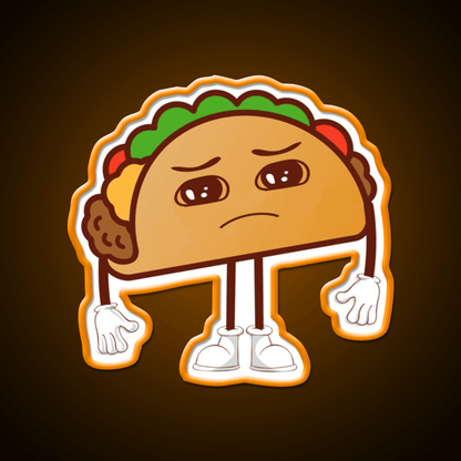 Kawaii Sad Taco Led Neon Sign Mexican Food Sign Rgb Color - Shineneon