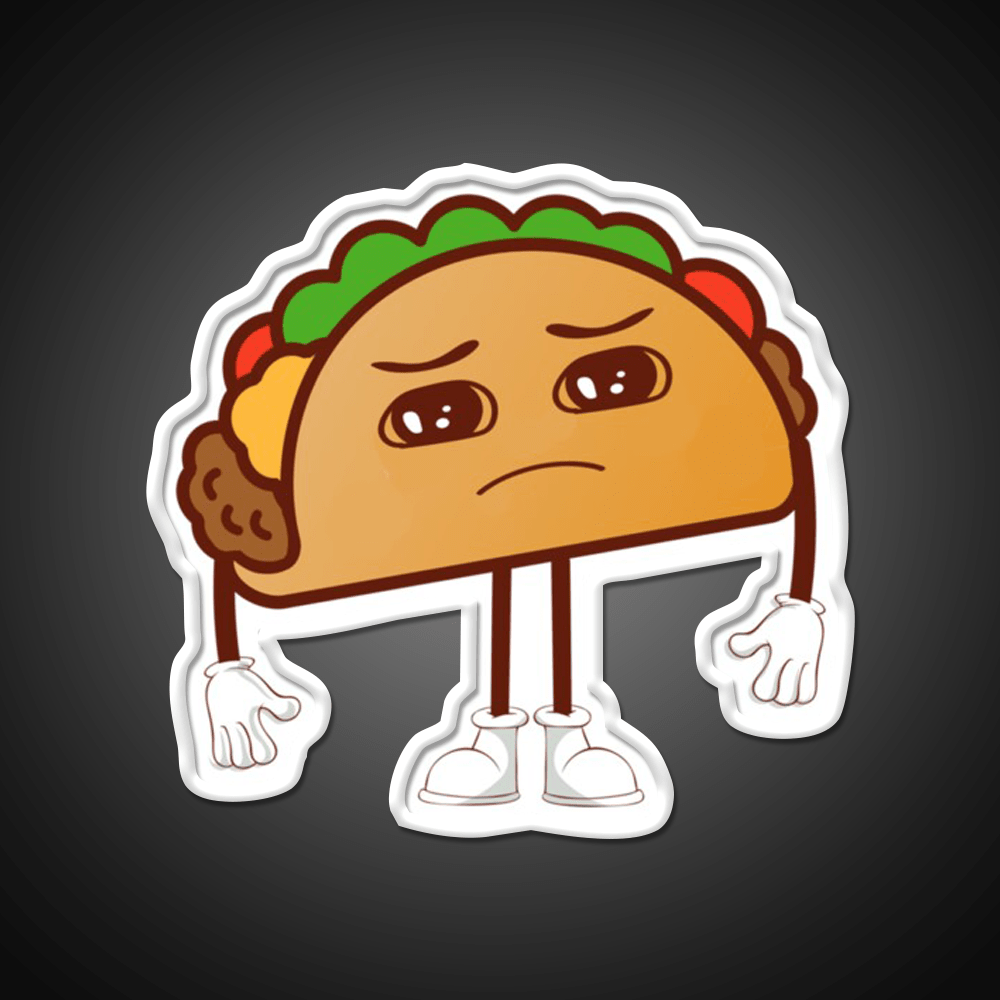 Kawaii Sad Taco Led Neon Sign Mexican Food Sign Rgb Color - Shineneon