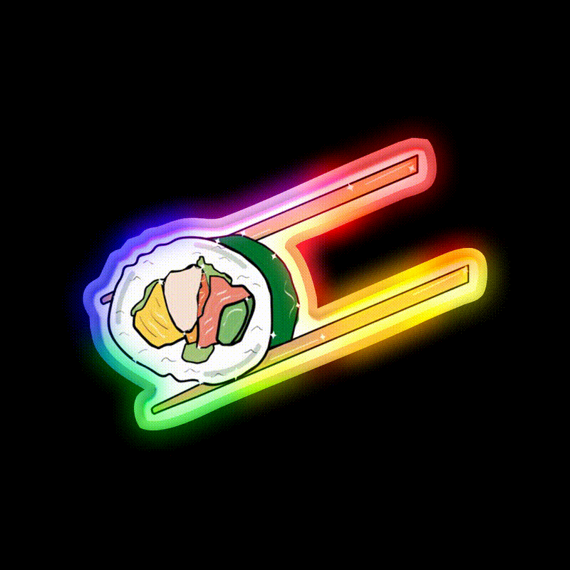 Kawaii Sushi Led Neon Sign Chinese Food Rgb Color