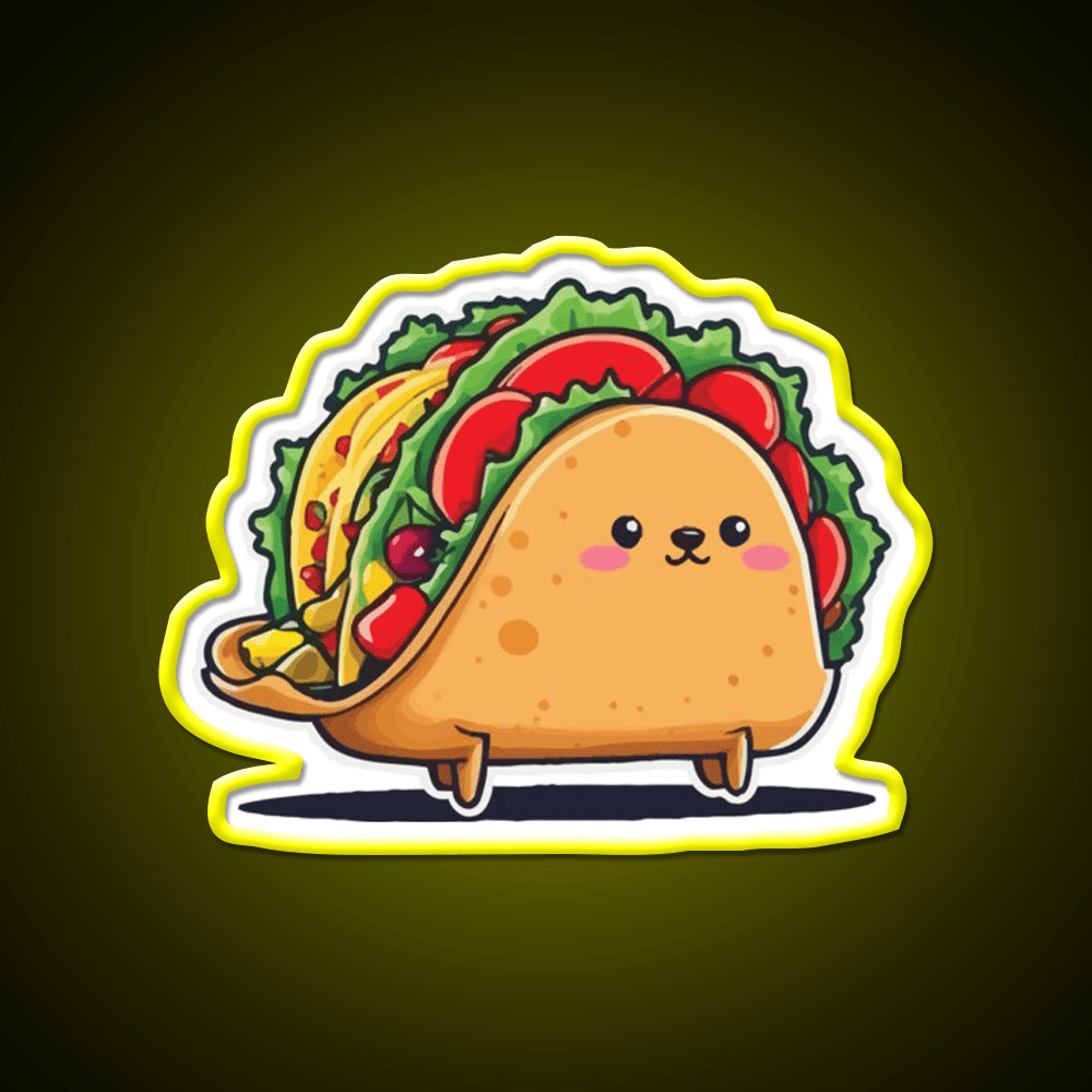 Kawaii Taco Cinco De Mayo Aesthetic Food Taco Led Neon Sign Rgb Color - Shineneon