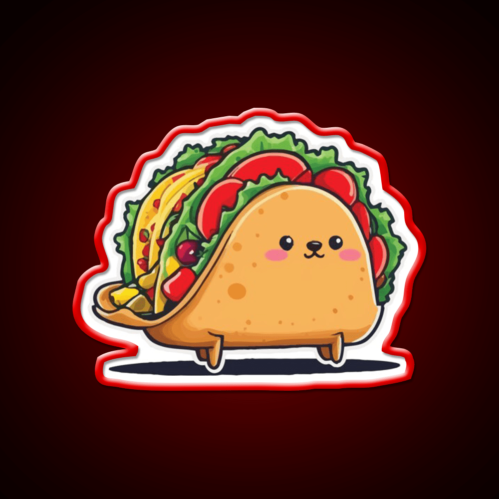 Kawaii Taco Cinco De Mayo Aesthetic Food Taco Led Neon Sign Rgb Color - Shineneon