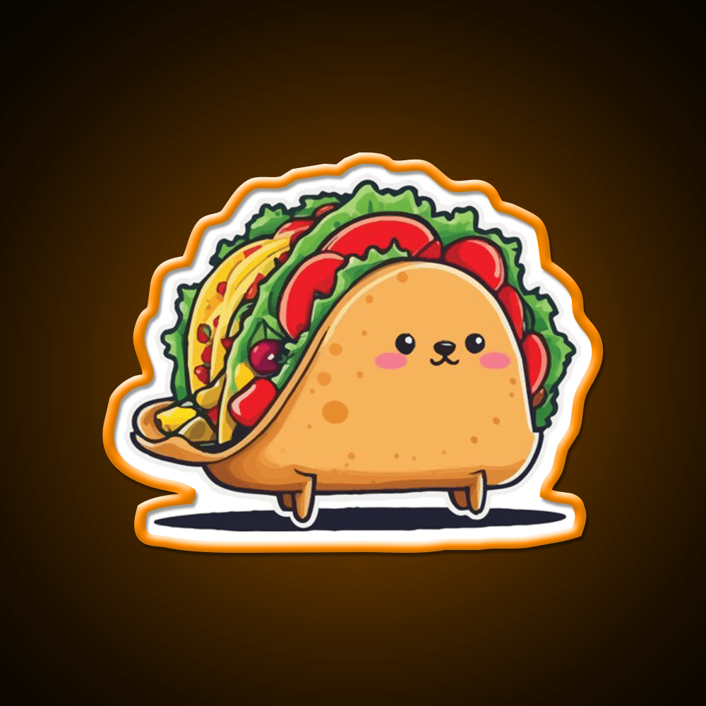 Kawaii Taco Cinco De Mayo Aesthetic Food Taco Led Neon Sign Rgb Color - Shineneon