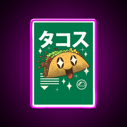 Kawaii Taco Cute Mexican Food Taco Led Neon Sign Rgb Color - Shineneon