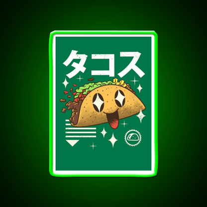 Kawaii Taco Cute Mexican Food Taco Led Neon Sign Rgb Color - Shineneon