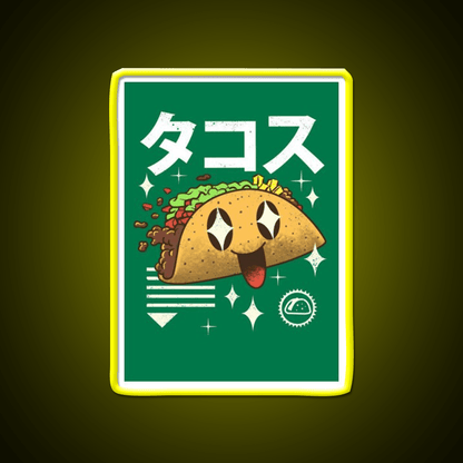 Kawaii Taco Cute Mexican Food Taco Led Neon Sign Rgb Color - Shineneon