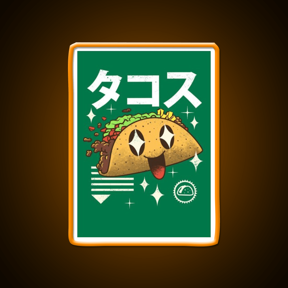 Kawaii Taco Cute Mexican Food Taco Led Neon Sign Rgb Color - Shineneon