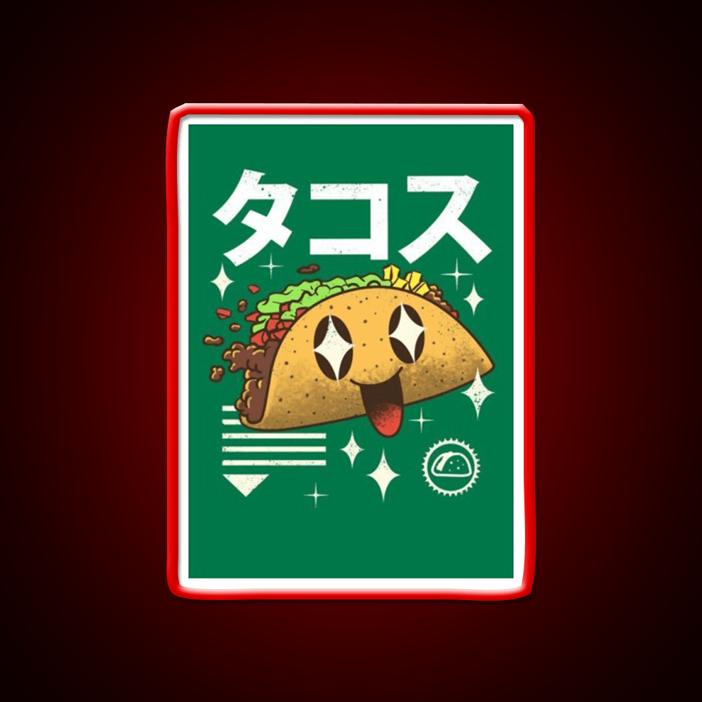 Kawaii Taco Cute Mexican Food Taco Led Neon Sign Rgb Color - Shineneon