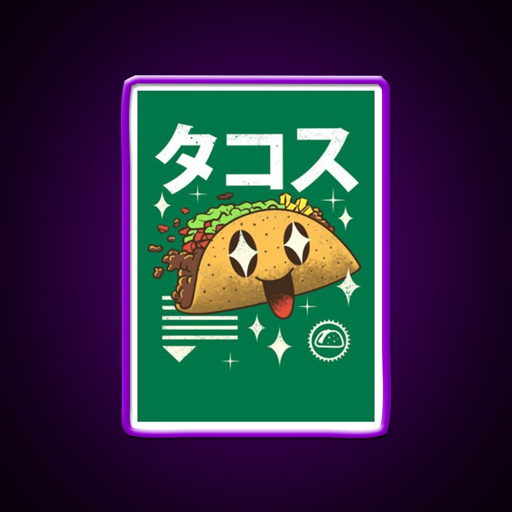 Kawaii Taco Cute Mexican Food Taco Led Neon Sign Rgb Color - Shineneon