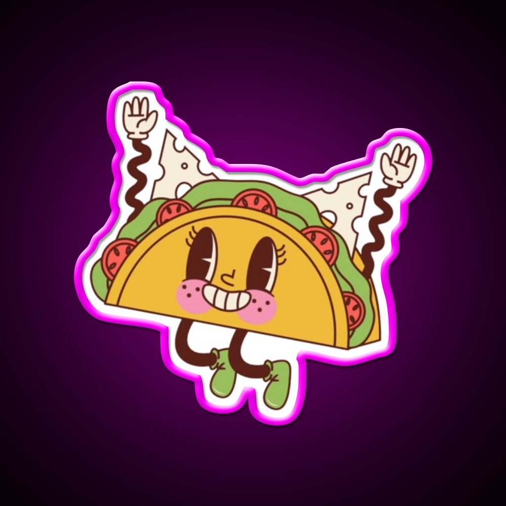 Kawaii Taco Led Neon Sign Mexican Food Sign Rgb Color - Shineneon