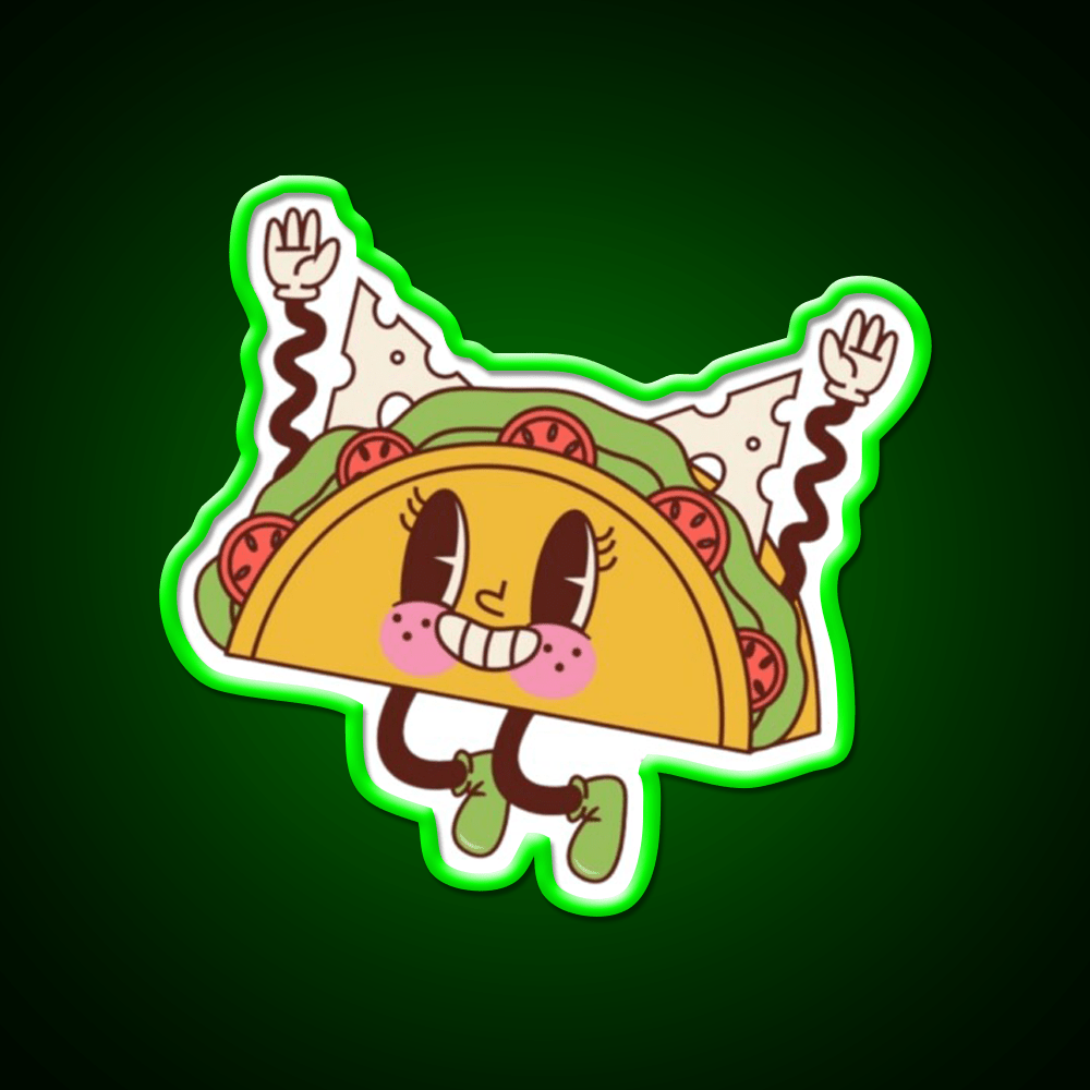 Kawaii Taco Led Neon Sign Mexican Food Sign Rgb Color - Shineneon