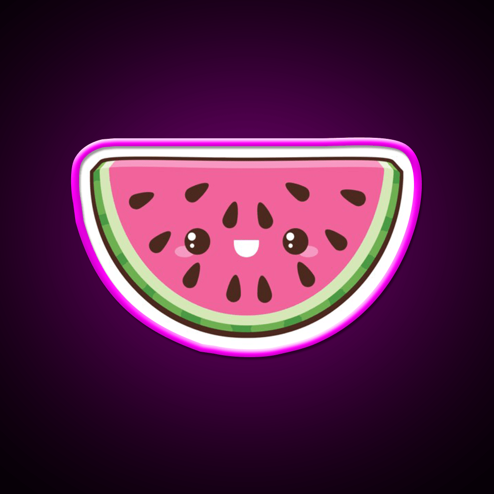 Kawaii Watermelon Slice Snack Food Led Neon Sign Rgb Color - Shineneon