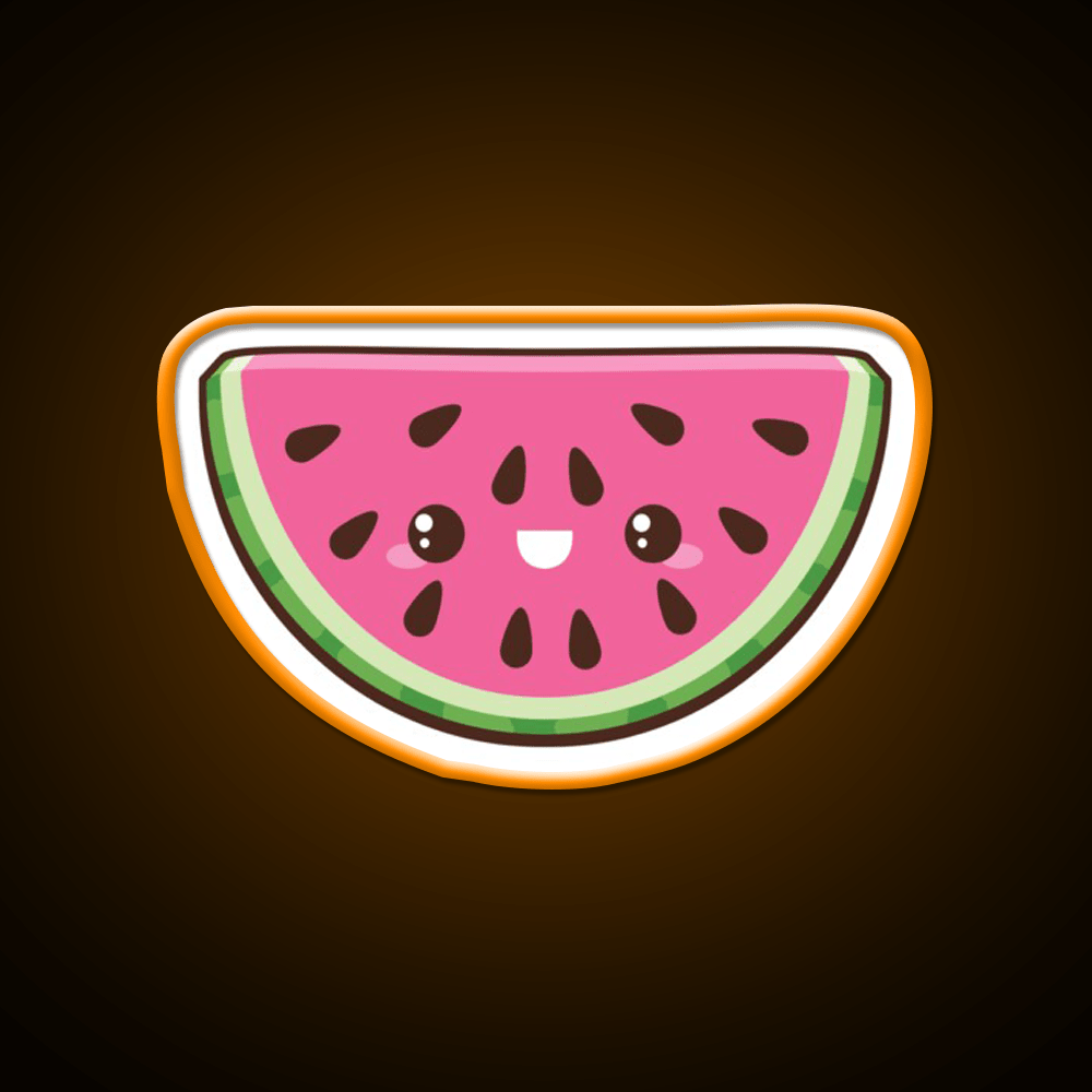 Kawaii Watermelon Slice Snack Food Led Neon Sign Rgb Color - Shineneon