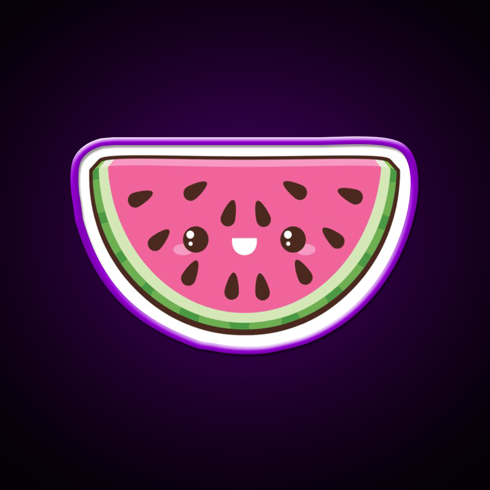 Kawaii Watermelon Slice Snack Food Led Neon Sign Rgb Color - Shineneon