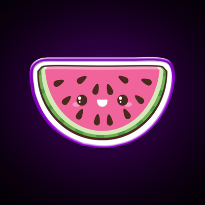 Kawaii Watermelon Slice Snack Food Led Neon Sign Rgb Color - Shineneon